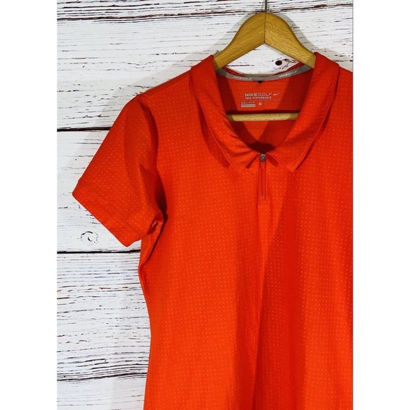 Nike Golf Tour Performance Dri-Fit Golf Shirt Womens Sz MedIum Red Orange Collar - Picture 5 of 12